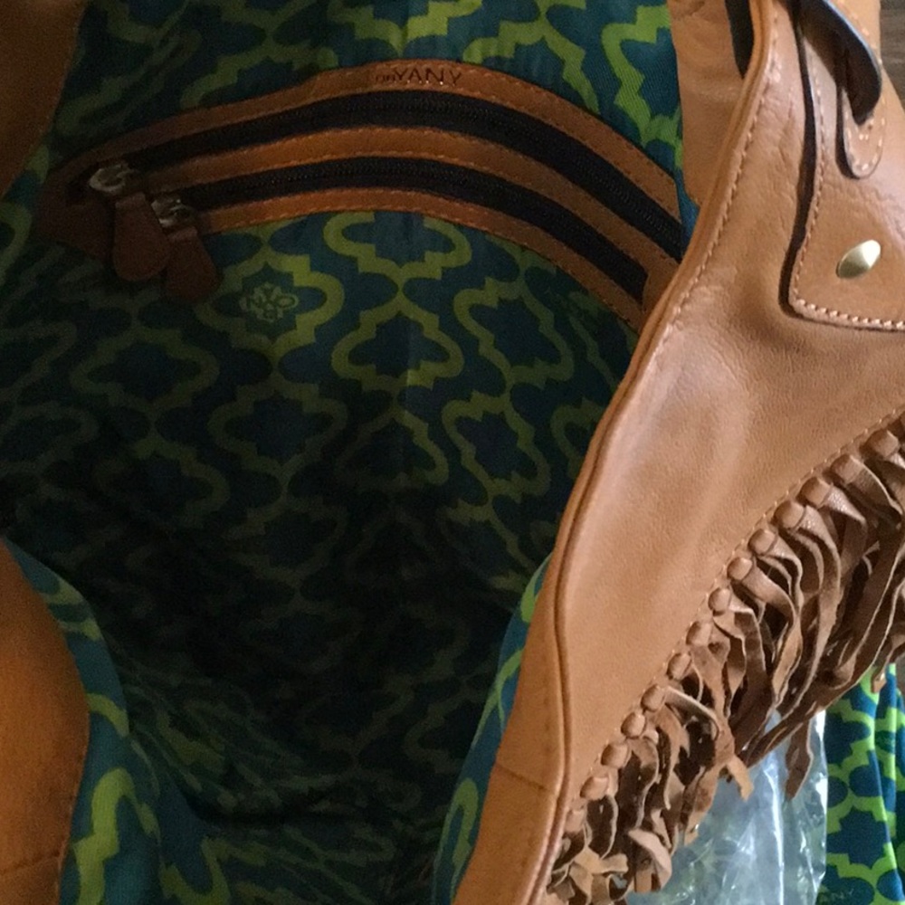 OrYANY NWT Fringe Saddle Brown Leather Shoulder Bag W/Dustbag - Picture 6 of 8